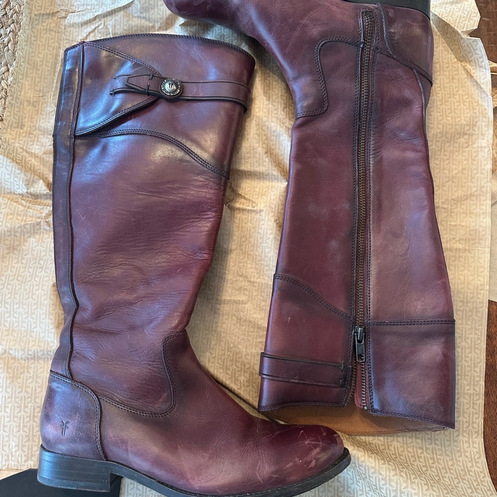 FRYE AND CO. Brown Over the Knee Boots with Vintage Appeal